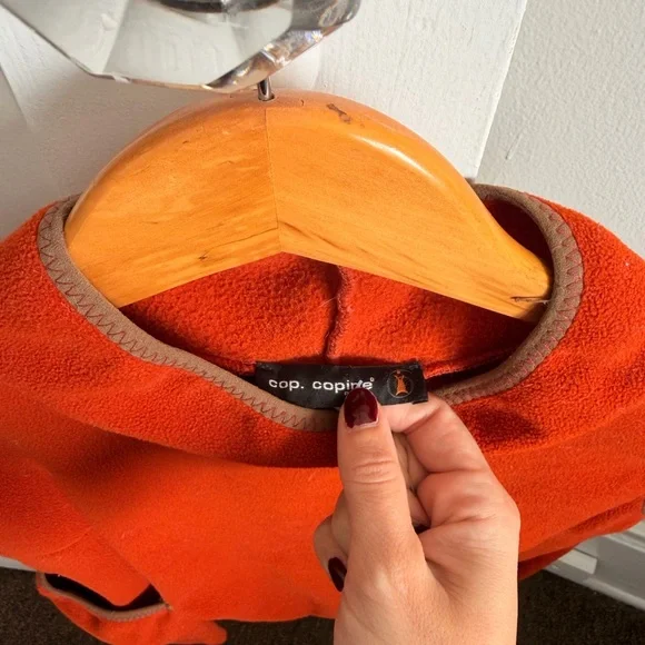 Vintage Cop Copine orange Sleeveless Fleece Vest - Picture 3 of 4